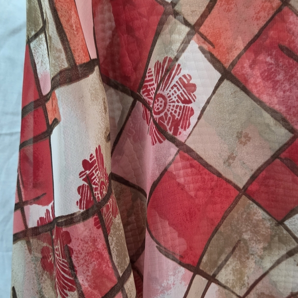 Alfred Dunner Red and Brown Plaid Blouse - Picture 2 of 6